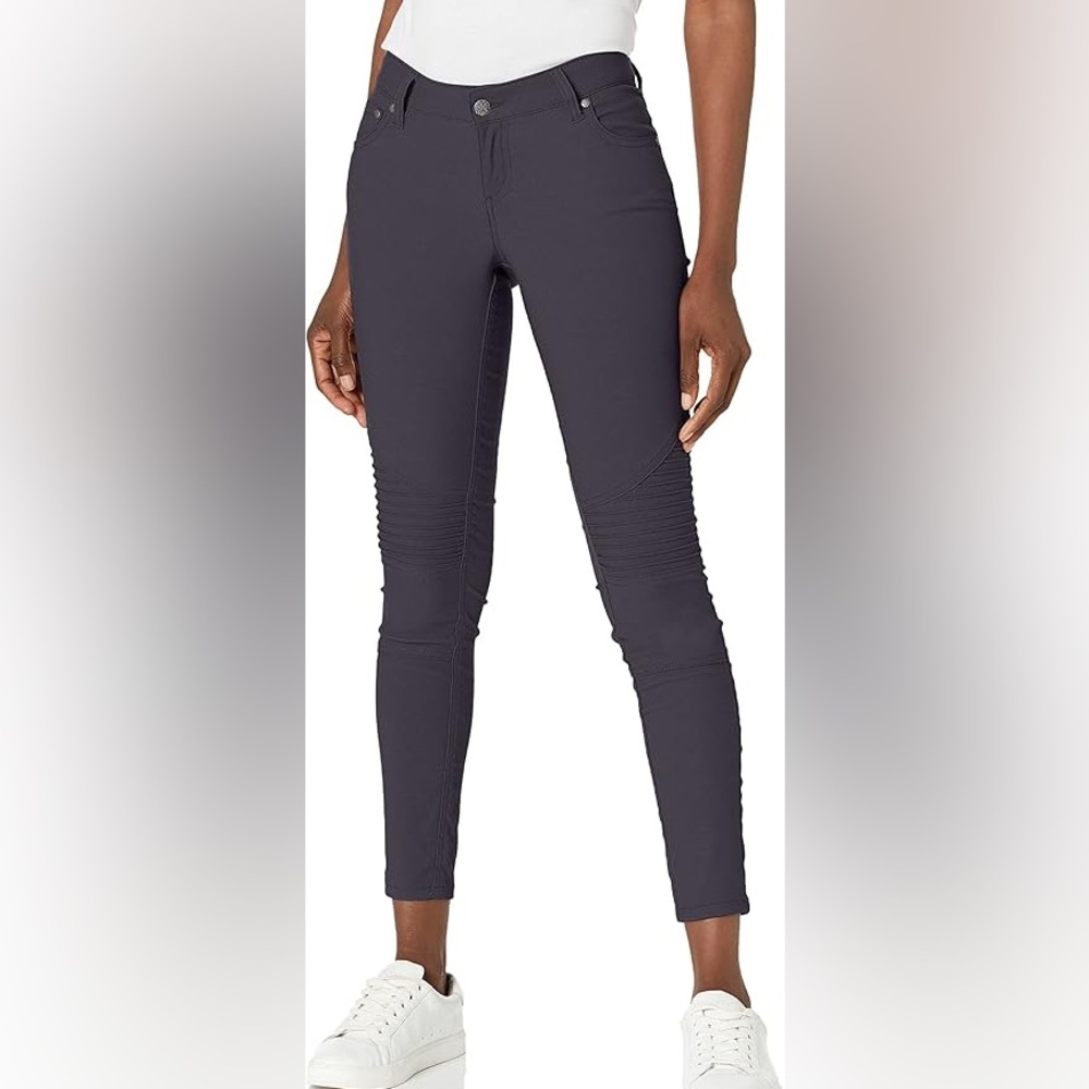 Prana Coal Gray Brenna Moto Skinny Stretch Ankle Pants